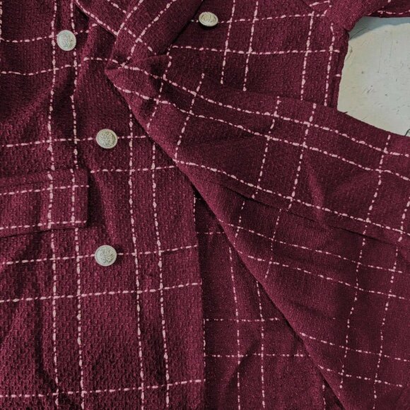 Red Women's Casual Minimalist Long Sleeve Blazer - Picture 6 of 6